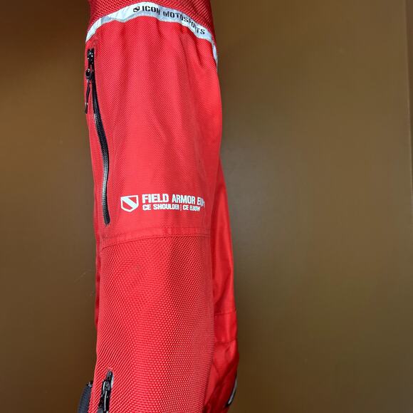 Icon Motorcycle Patrol jacket Red Medium - Picture 7 of 14